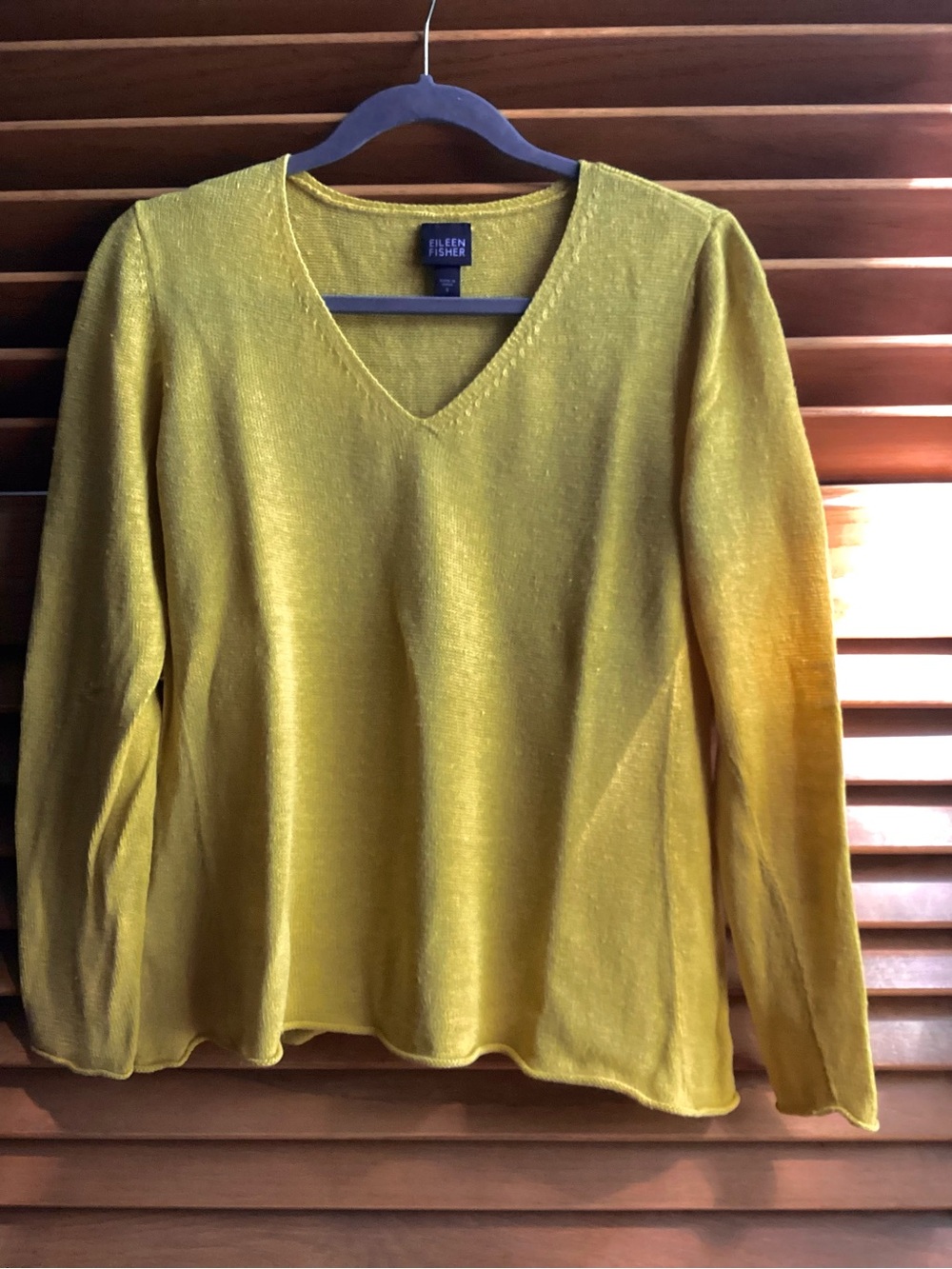 Eileen Fisher Golden Yellow V-Neck Pullover
